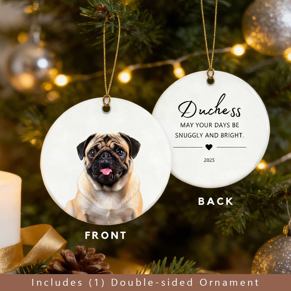 Personalized Pet Photo-Name Christmas Ornament