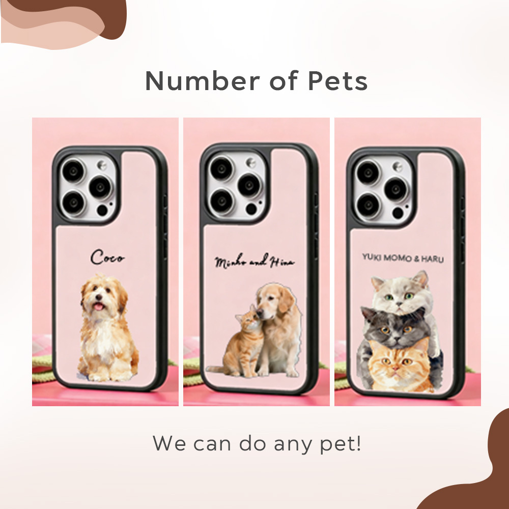 Personalized Dog Cat iPhone Case: Matte Black Frame Magsafe