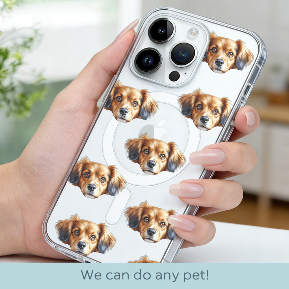 Personalized Dog Cat pet Clear Edge Magnetic iPhone Case