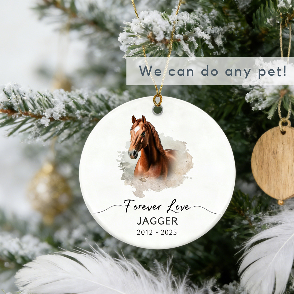 Personalized Dog Memorial Watercolor Christmas Ornament