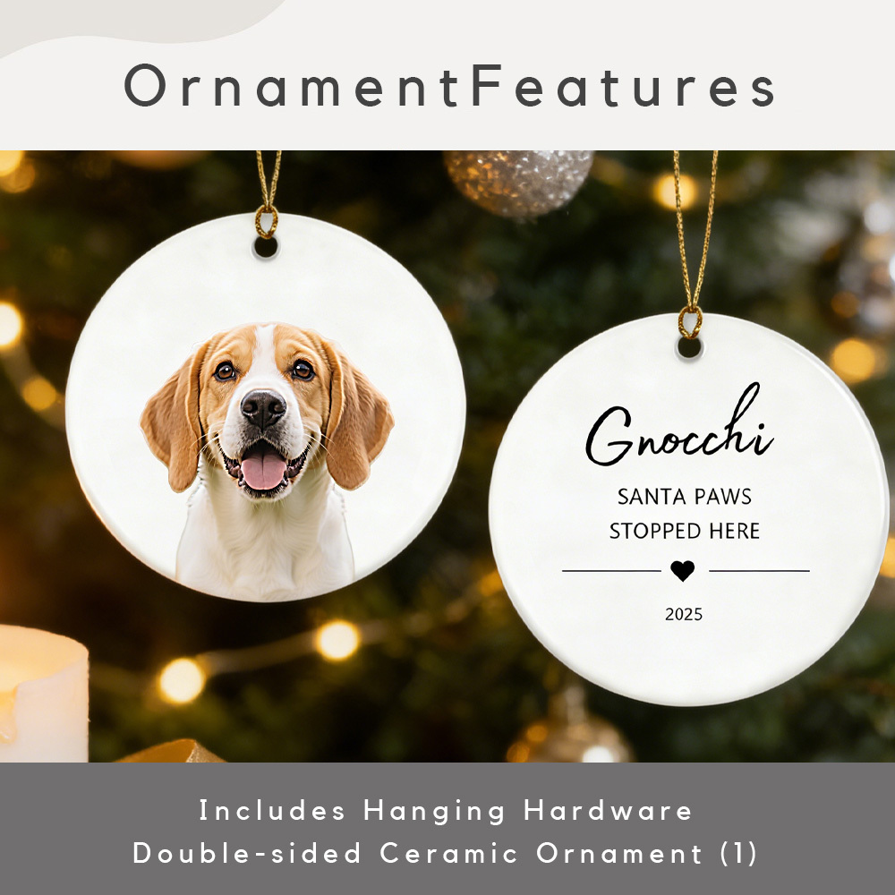Personalized Pet Photo-Name Christmas Ornament