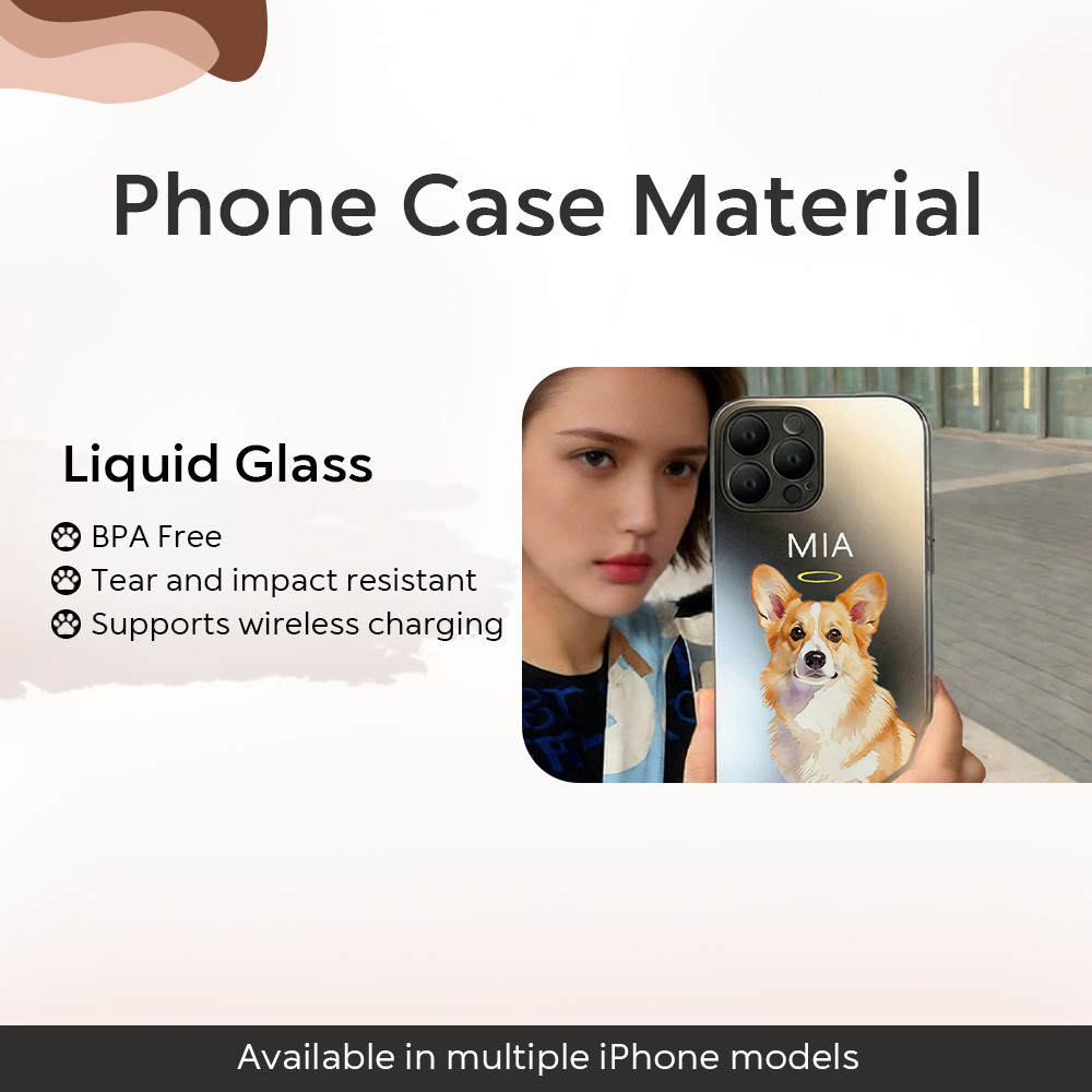 Personalized Dog Cat Pet Liquid Glass iPhone case