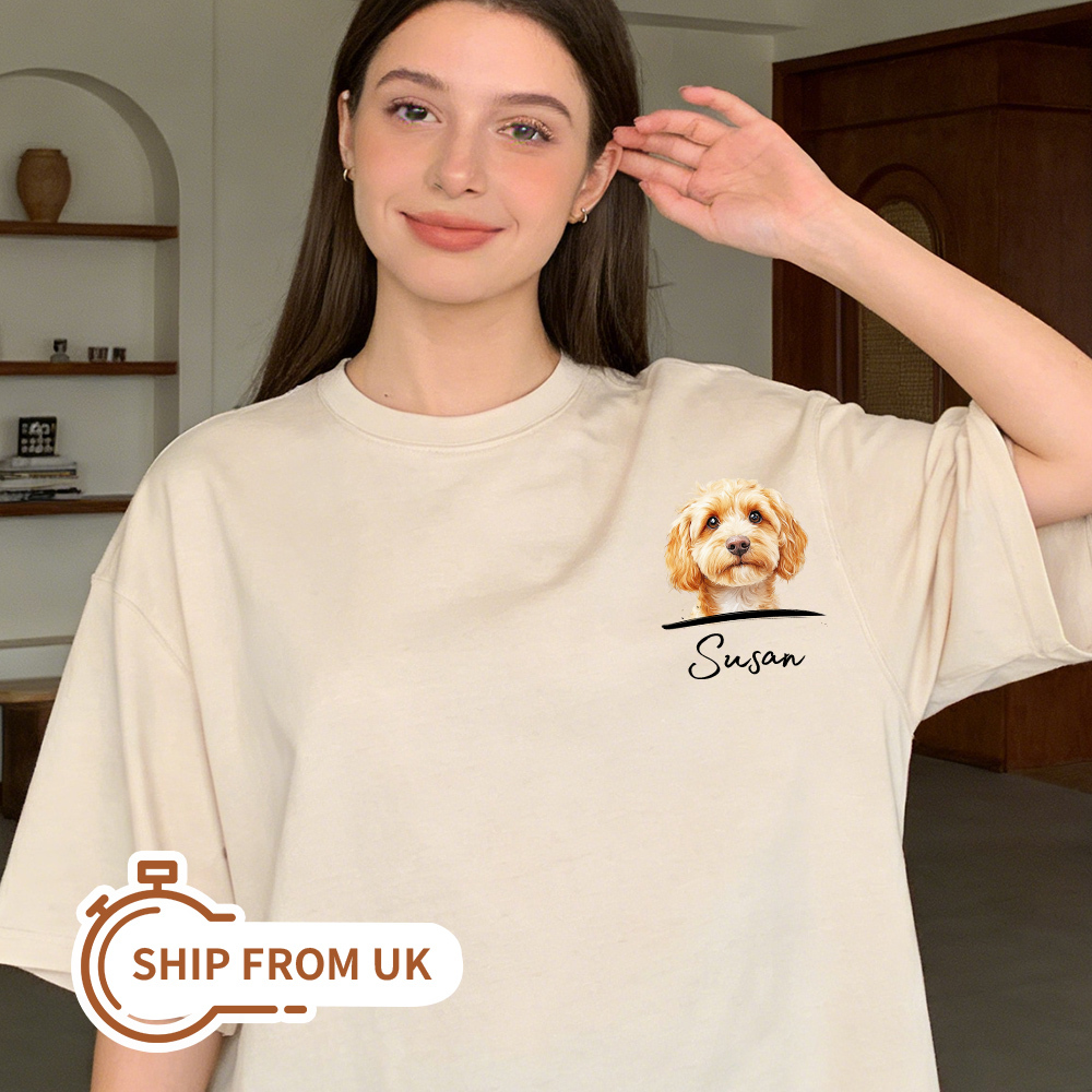 Personalized Custom Pet Shirt  Photo Name Dog Cat T-Shirt for Humans Pet Memorial Gift