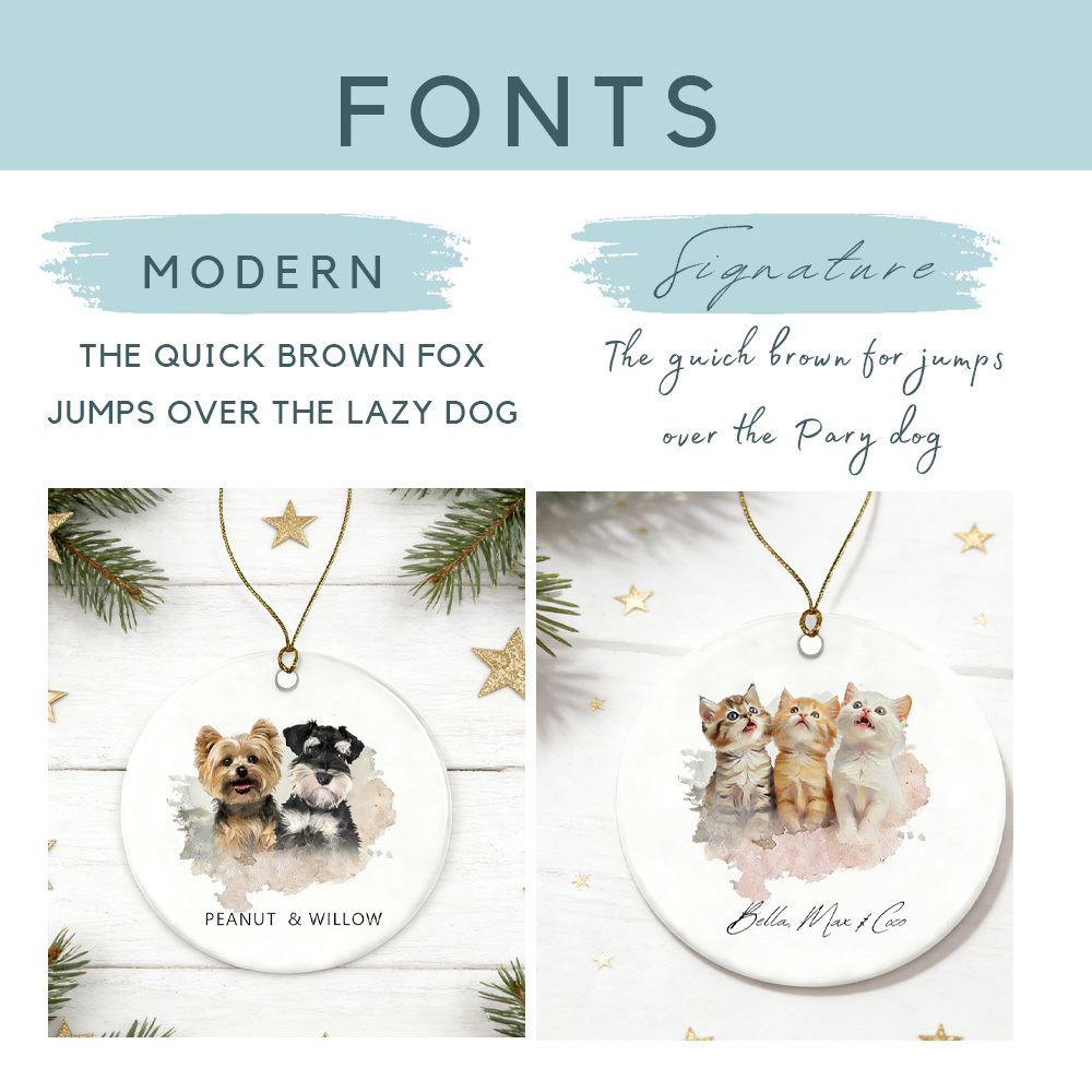 Personalized Pet Watercolor Ornament: Custom Photo Name