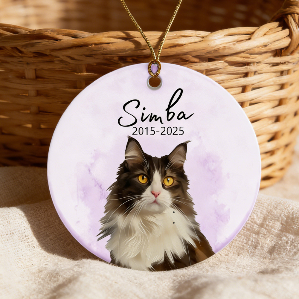 Personalized Dog Memorial Watercolor Christmas Ornament