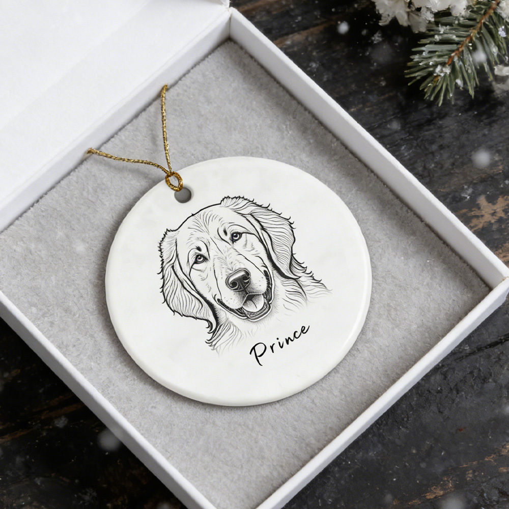 Personalized Cat Dog pet Ornament: Custom Photo Name