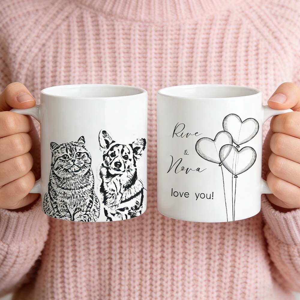 Custom Pet Photo Name Dog Cat Coffee Cup Personalized Pet 11 15ozMug