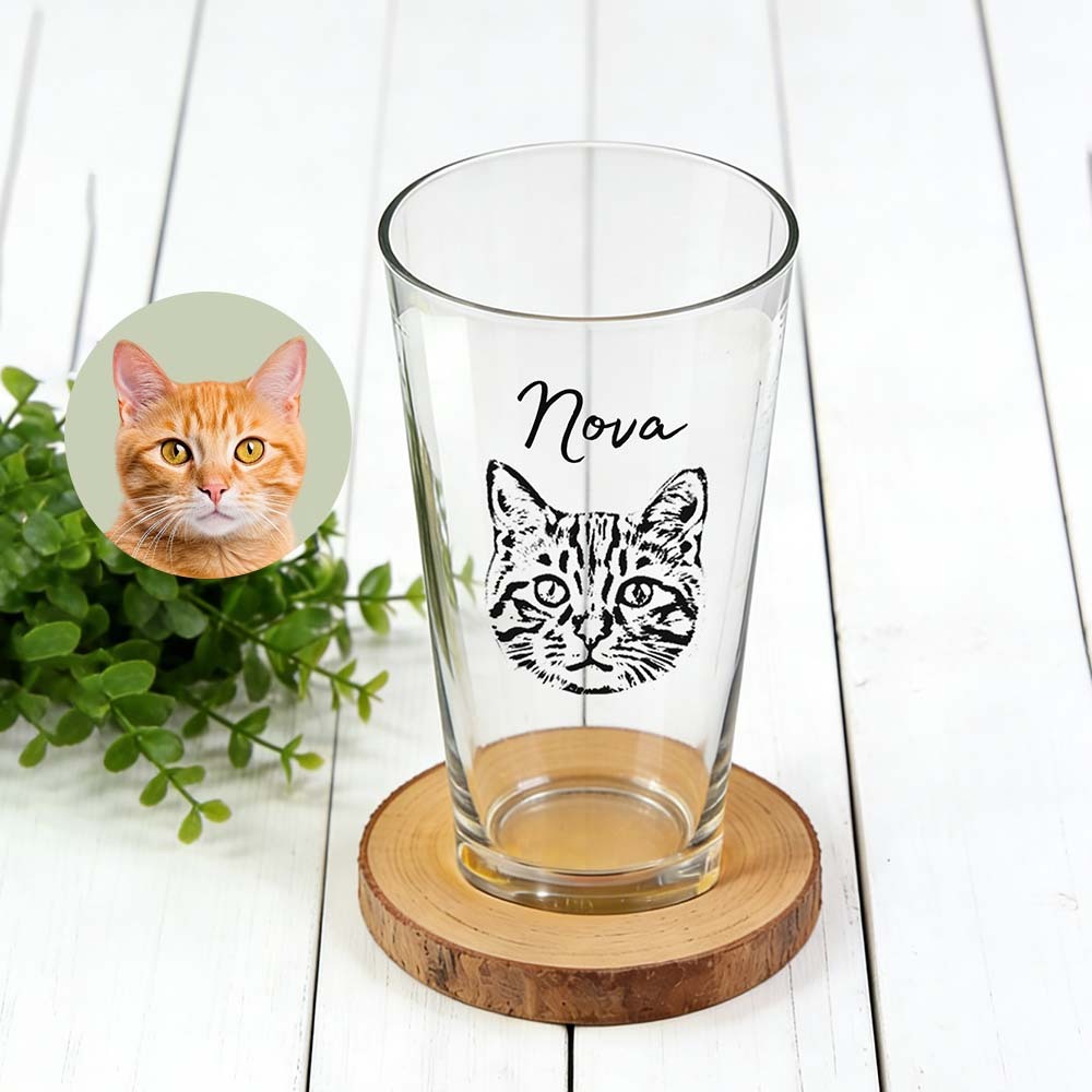 Personalized Pet Beer Glasses | 16oz Custom Dog Cat Pint Glass CustomPet Beer Mugs Steins