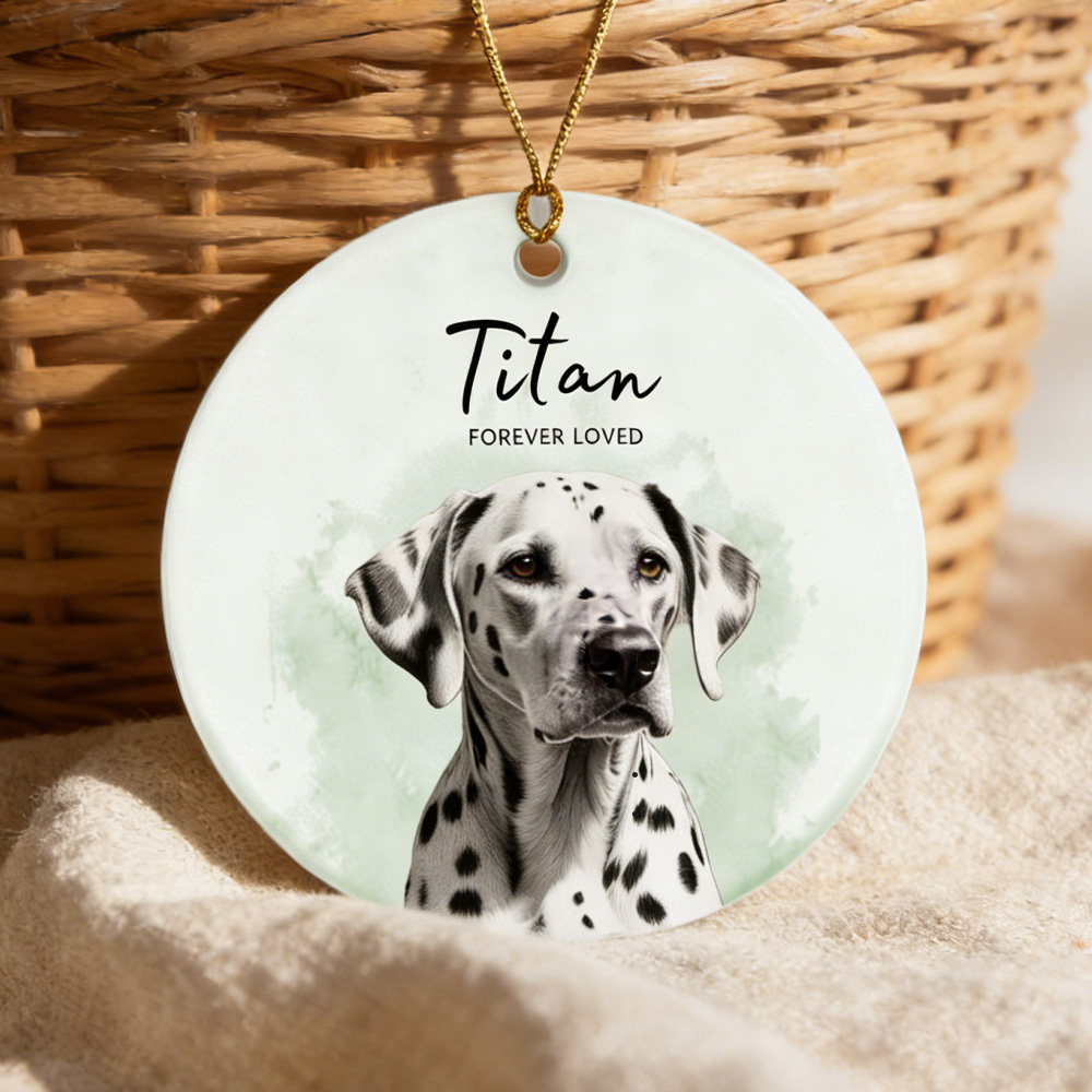 Personalized Dog Memorial Watercolor Christmas Ornament