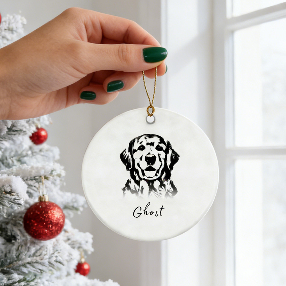 Personalized Cat Dog pet Ornament: Custom Photo Name
