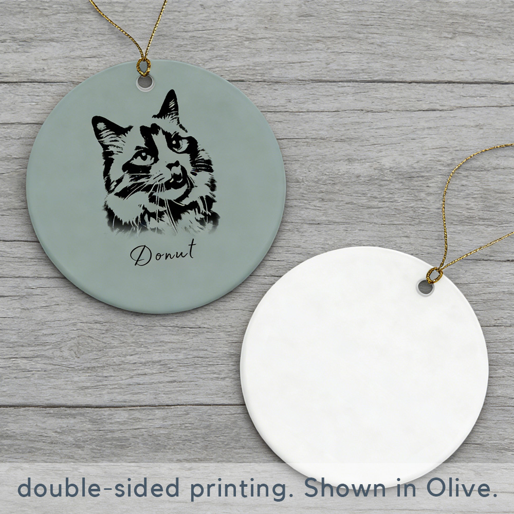 Personalized Cat Dog pet Ornament: Custom Photo Name