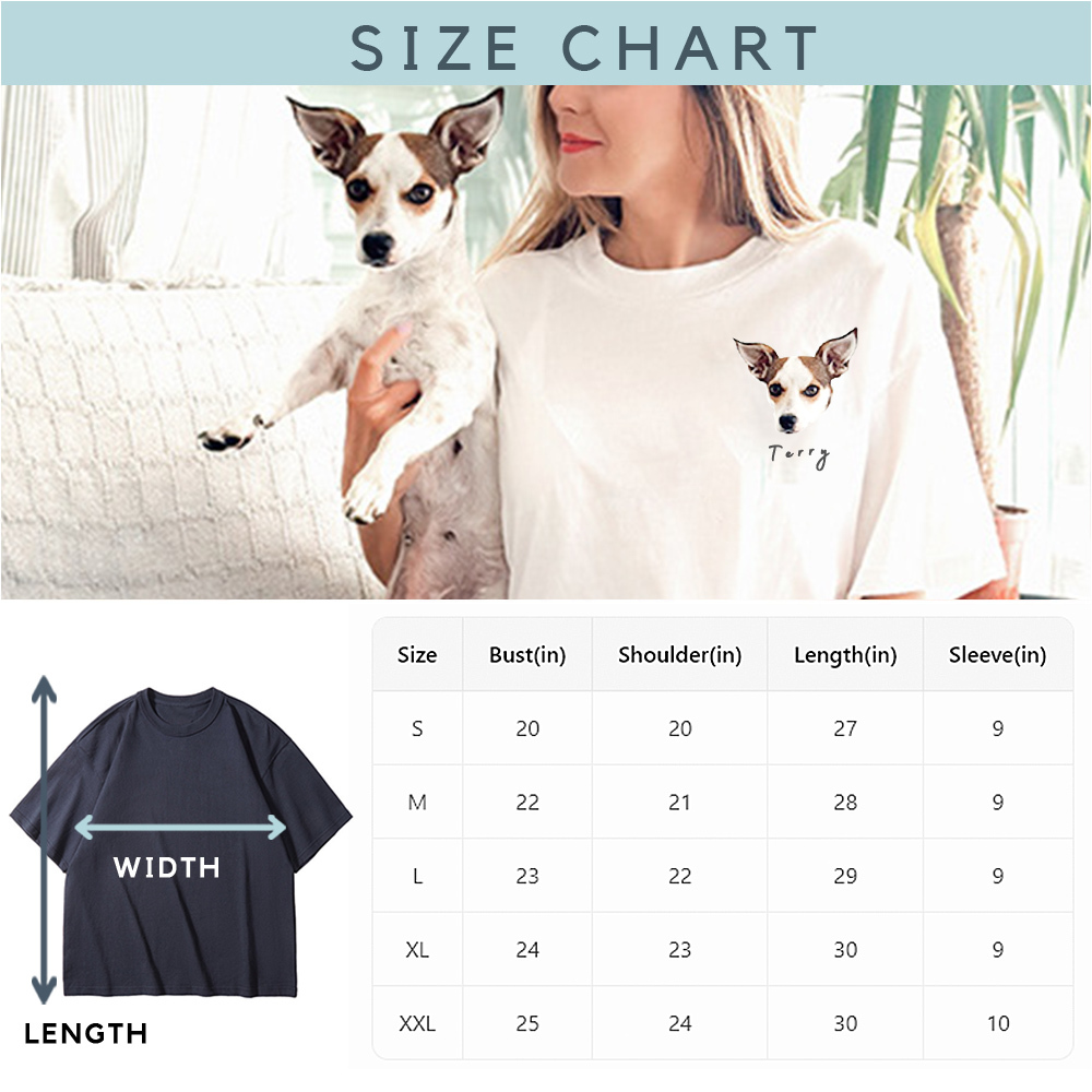 Personalized Custom Pet Shirt  Photo Name Dog Cat T-Shirt for Humans Pet Memorial Gift