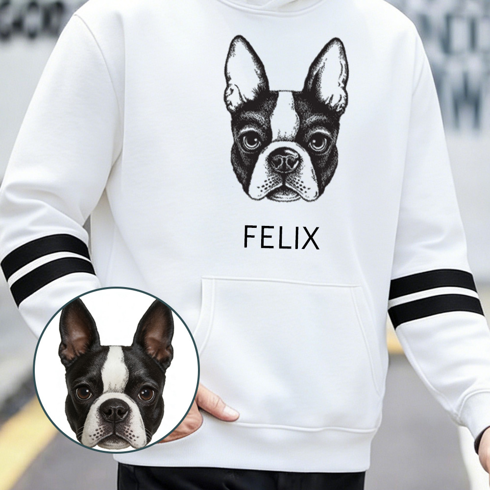 Personalized Dog Cat Fashion Pullover Long Sleeve Hoodie