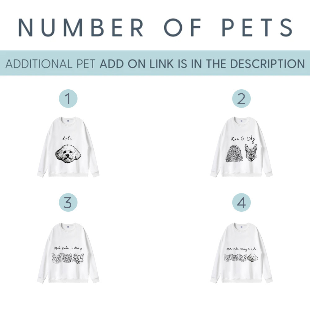 Personalized Dog Cat pet Unisex Thin Crew Neck Sweatshirt
