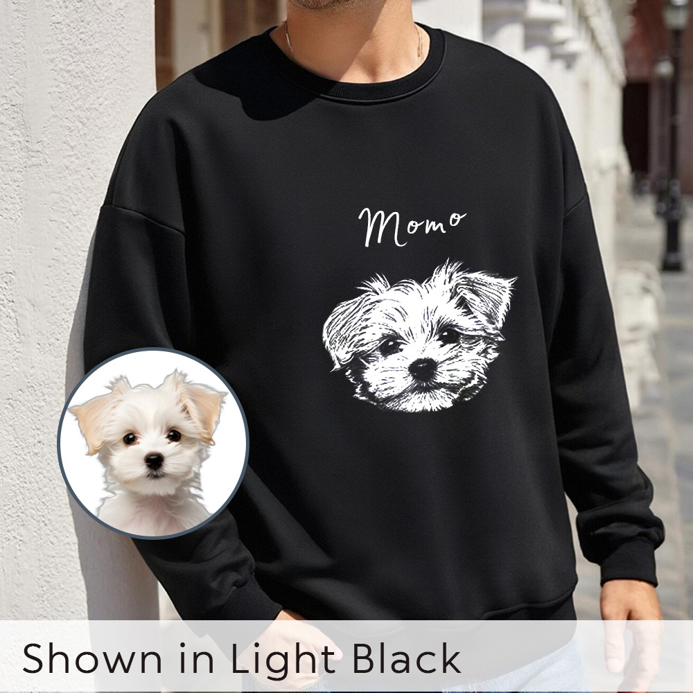Personalized Dog Cat pet Unisex Thin Crew Neck Sweatshirt