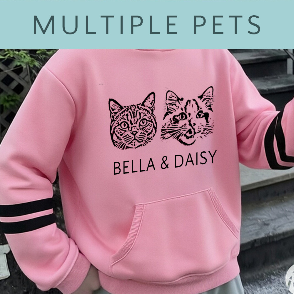 Personalized Dog Cat Fashion Pullover Long Sleeve Hoodie