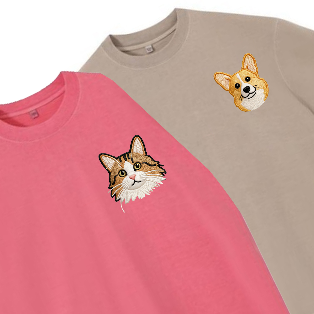 Personalized Cat Dog Shirt | Custom Embroidered Pet Shirts Personalized Pets Tee