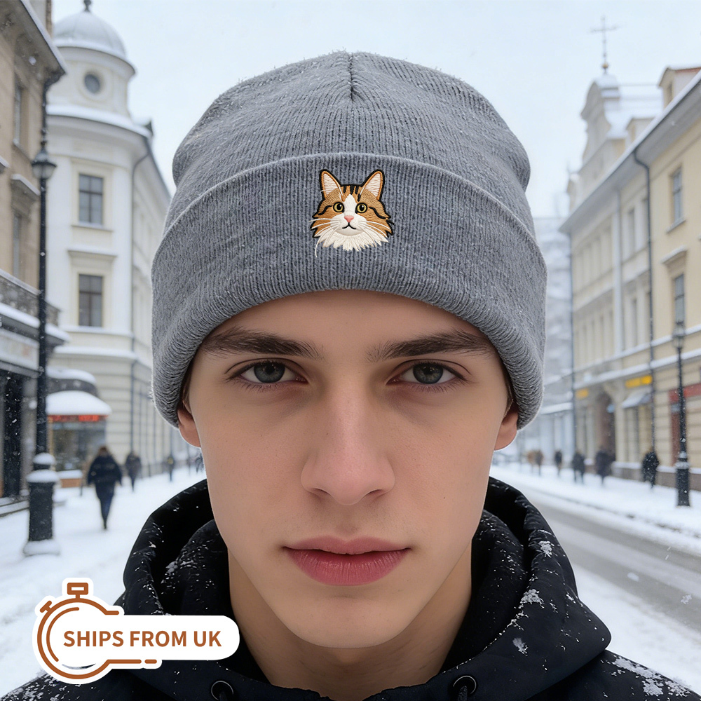 Personalized Pet Beanie Custom Dog Winter Hat with Pet Photo Unisex Skullcap Snow Beanies