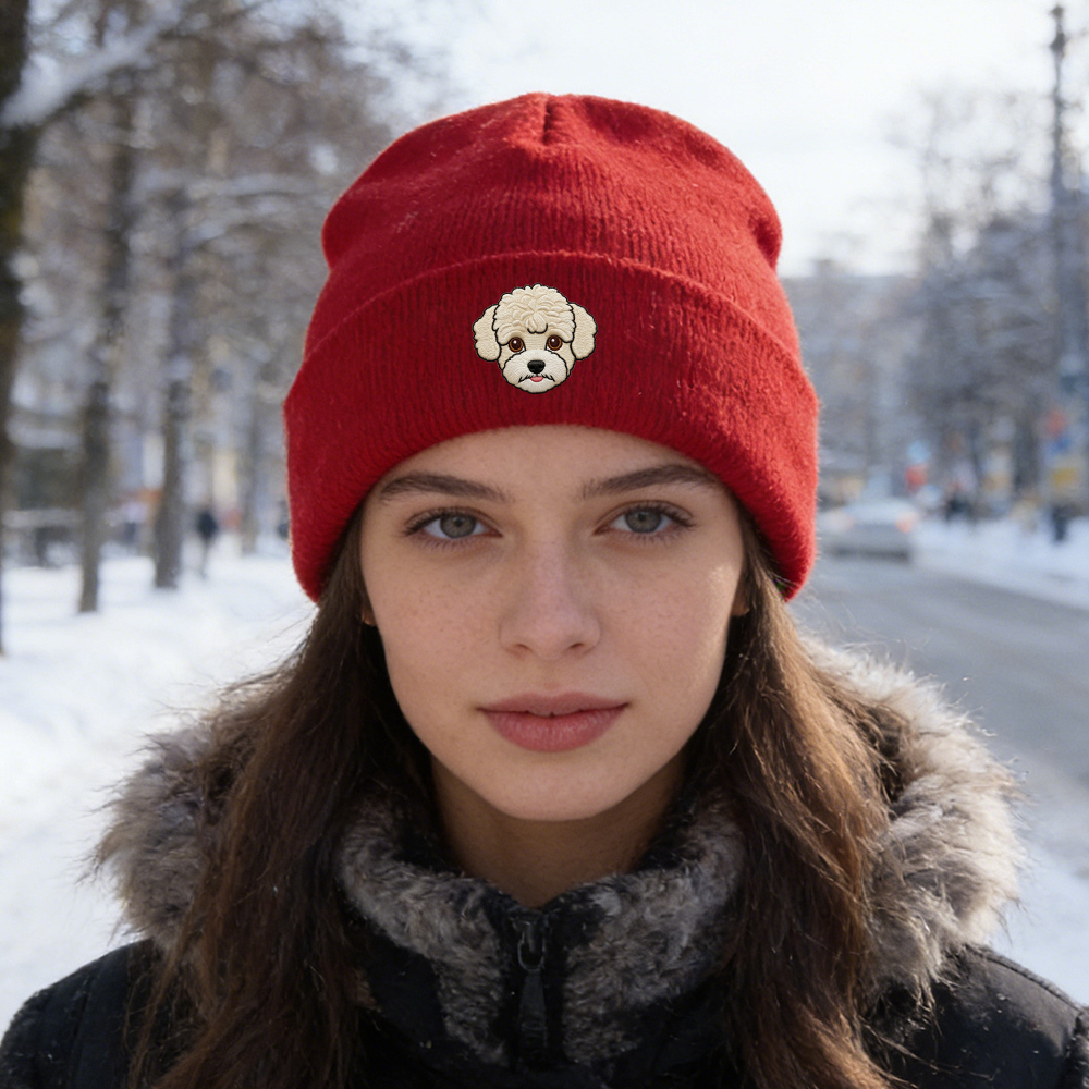 Personalized Pet Beanie Custom Dog Winter Hat with Pet Photo Unisex Skullcap Snow Beanies