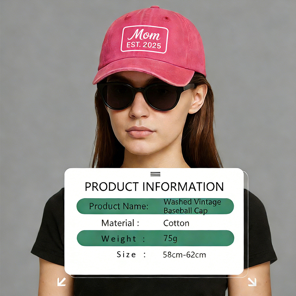 Personalized Dog Cat Pet Name Gift Hat | Custom Year Embroidered Cotton Washed  Cap