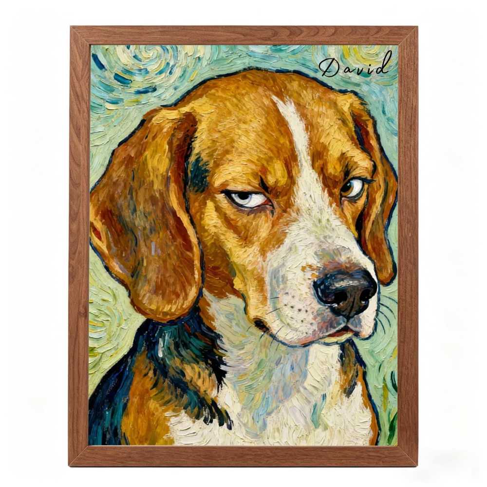 Custom Van Gogh Dog Portrait, Personalized Dog Oil Painting Print, Whimsical Pet Wall Art, Dog Lover Christmas Gift, Custom , Pet Loss Gift