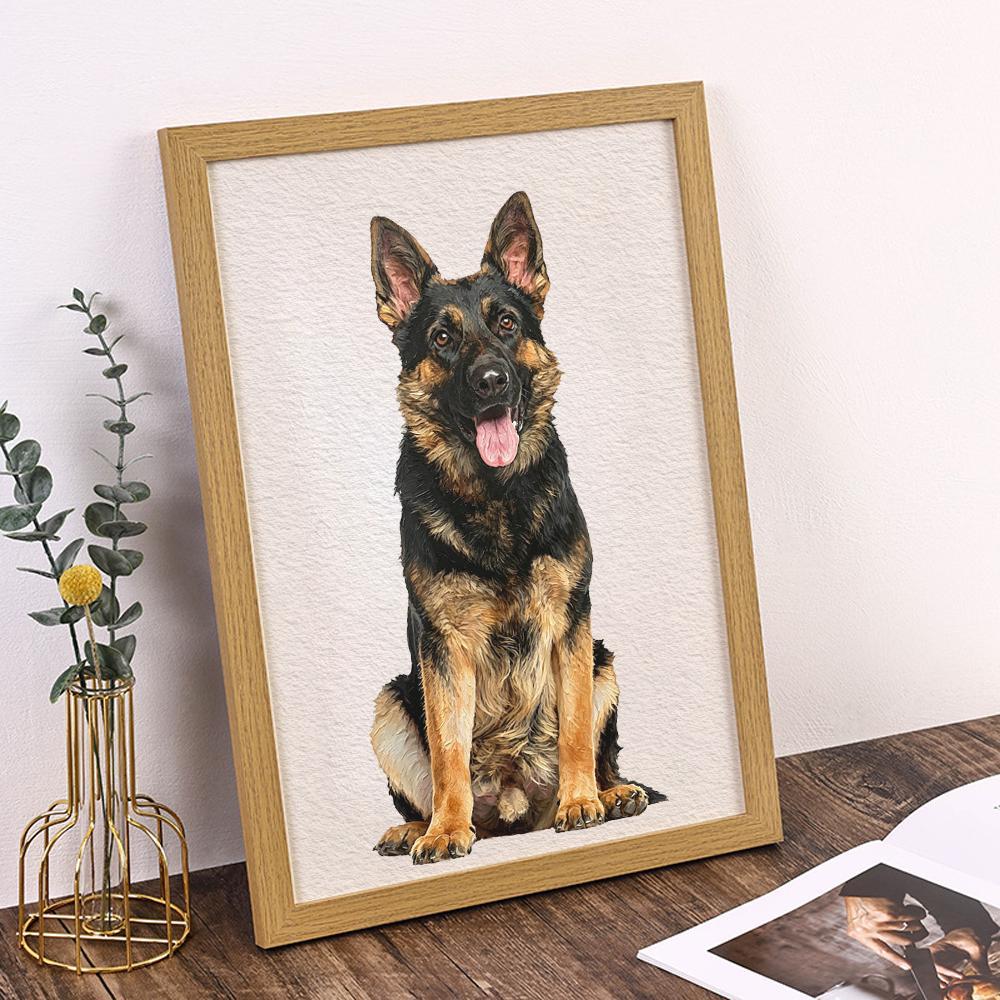 Custom Golden Retriever Oil Painting Print, Personalized Dog Portrait, Dog Lover Gift