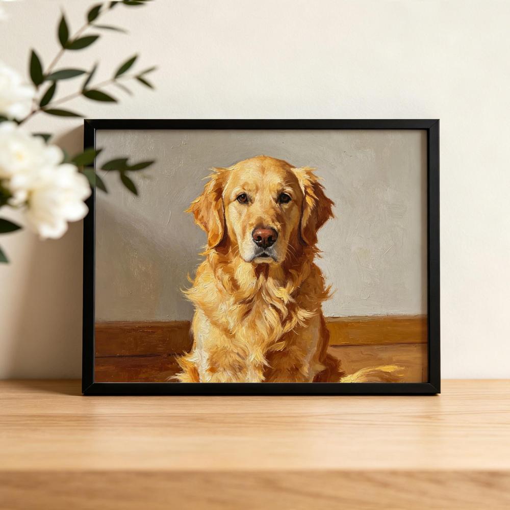 Personalized  Pet Oil Painting Print, Pet Lover Christmas Gift, Custom Pet Memorial Art, Pet Loss Gift, Cat Portraits Using Pet Photo