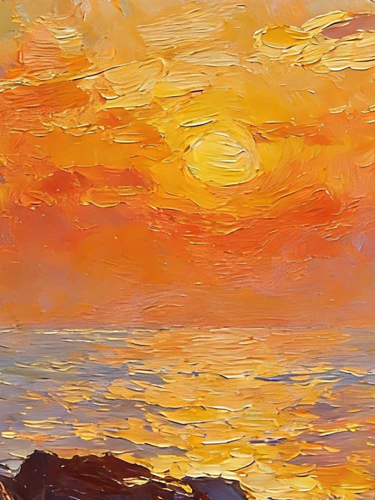 Original Hand-Painted Sailboat Sunset Oil Painting, Framed Coastal Wall Art