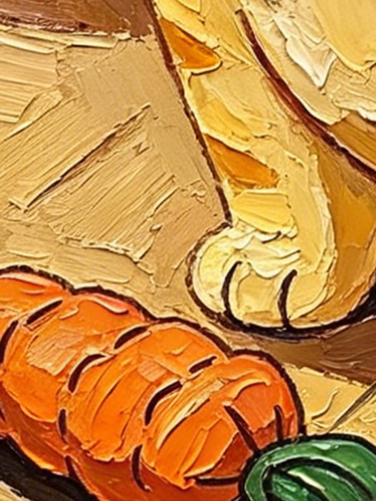 Oil Painting Orange Cat Portrait Framed Chunky Ginger Tabby with Carrot Impasto Solid Wood Frame Mini Desk Wall Decor Gift