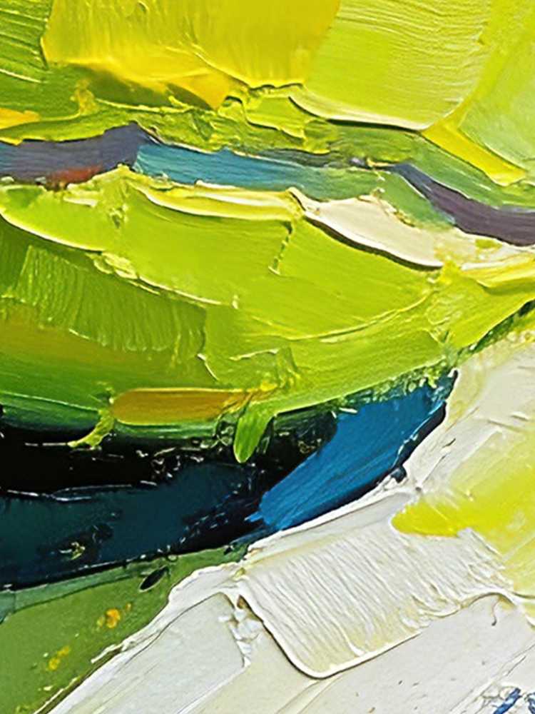 Original Hand-Painted Tennis Ball Oil Painting, Framed Sports Wall Art
