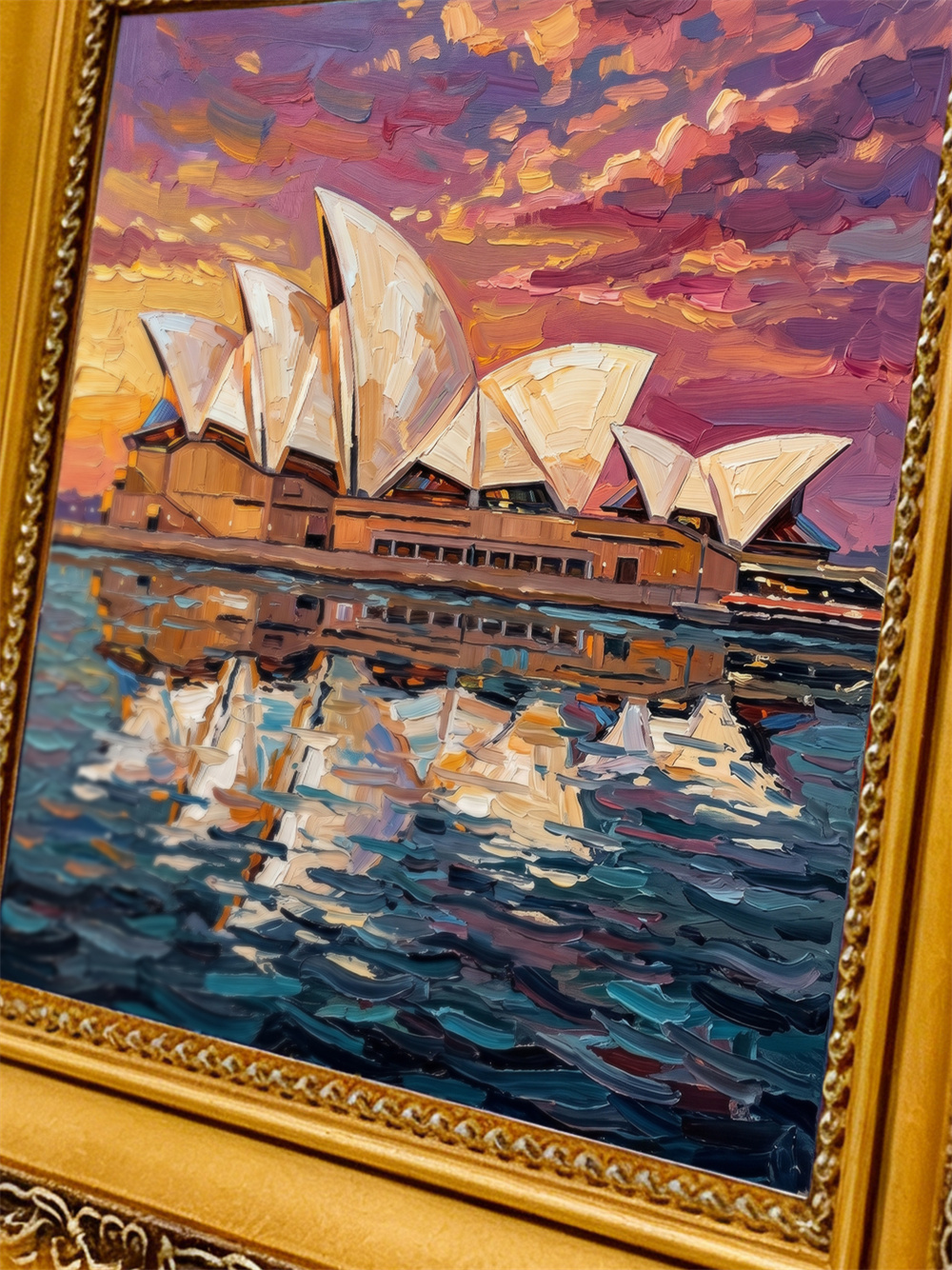 Sydney Opera House Inspired Wood Picture Frame, 4x4 Photo Frame, Australia Travel Wall Decor, Coastal Gift