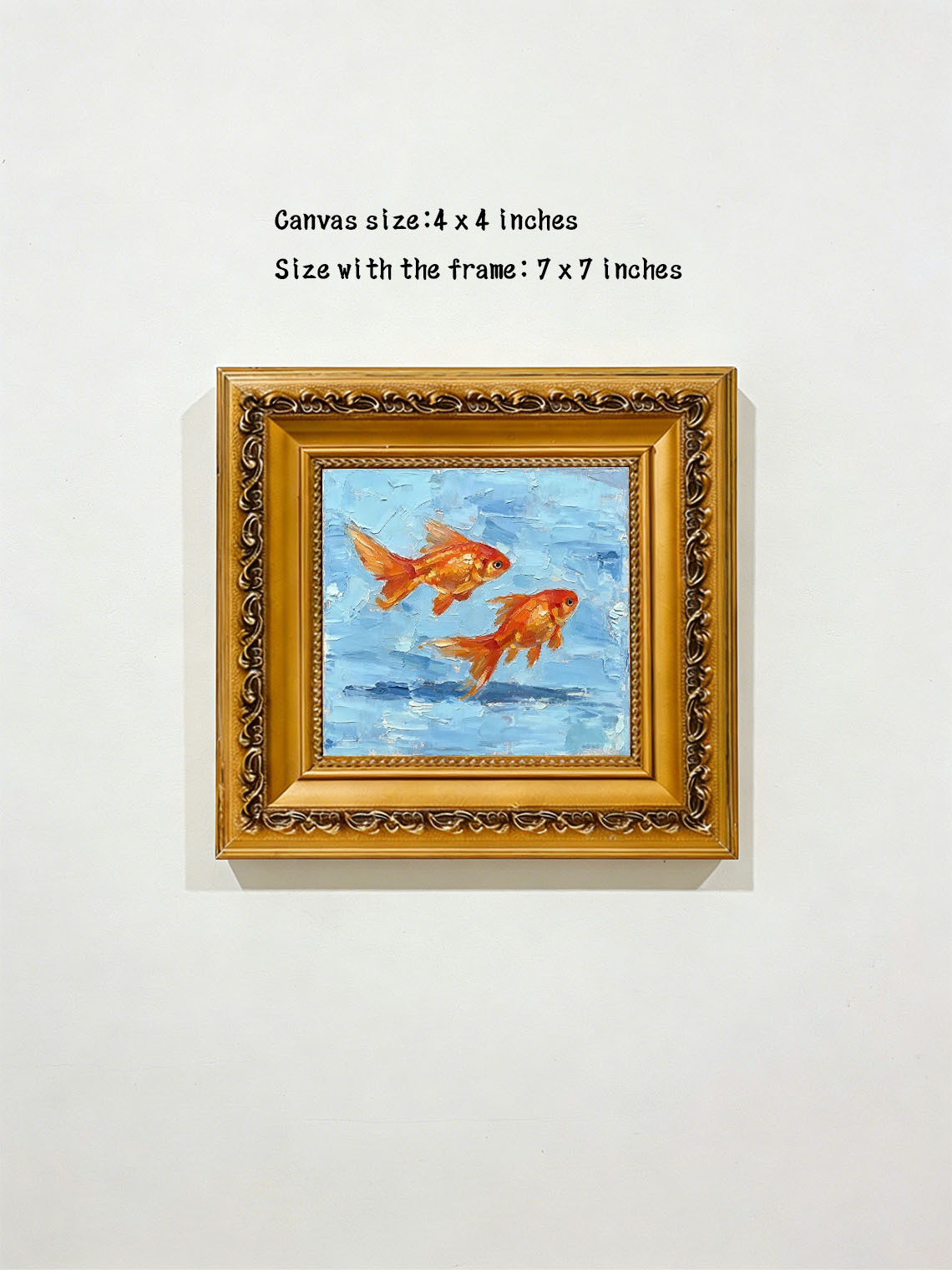 Goldfish Water Oil Painting， Dining Room Wall Art, Custom Oil Painting from photo，gift for friend