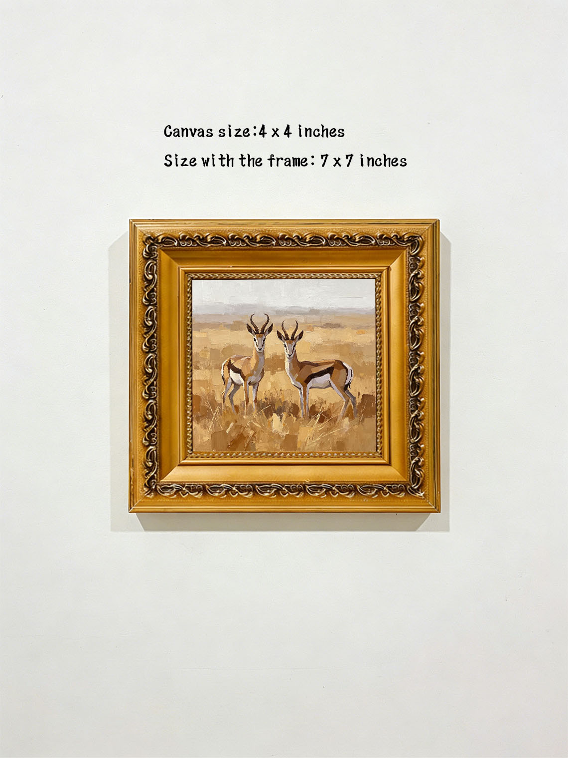 Antelope Grassland Oil Painting Dining Room Wall Art Custom oil painting from photo ，Gift for Friend