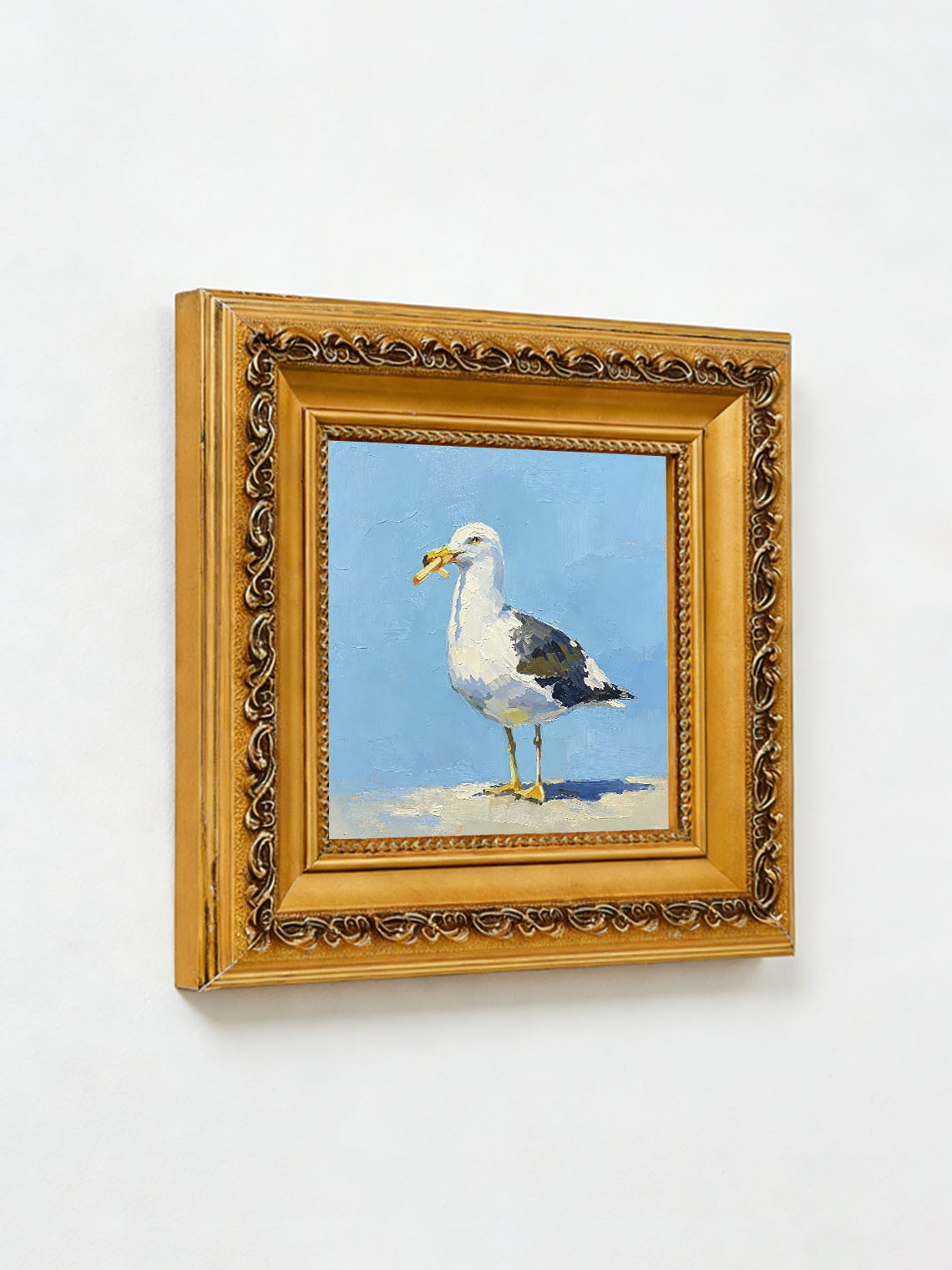 Seagull Beach Oil Painting Dining Room Wall Art Custom oil painting from photo Gift for Friend