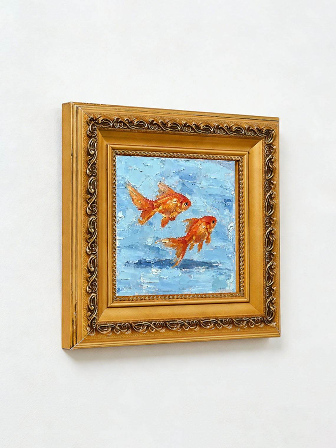 Goldfish Water Oil Painting， Dining Room Wall Art, Custom Oil Painting from photo，gift for friend