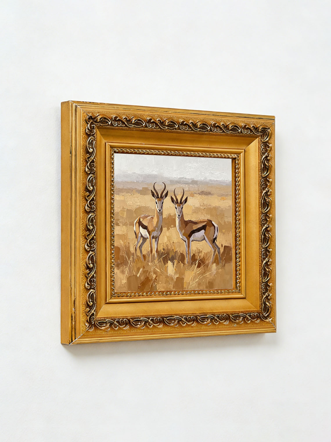 Antelope Grassland Oil Painting Dining Room Wall Art Custom oil painting from photo ，Gift for Friend