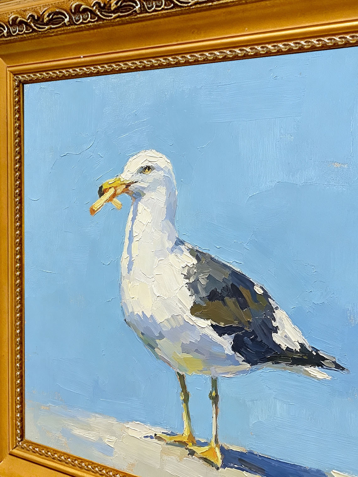 Seagull Beach Oil Painting Dining Room Wall Art Custom oil painting from photo Gift for Friend