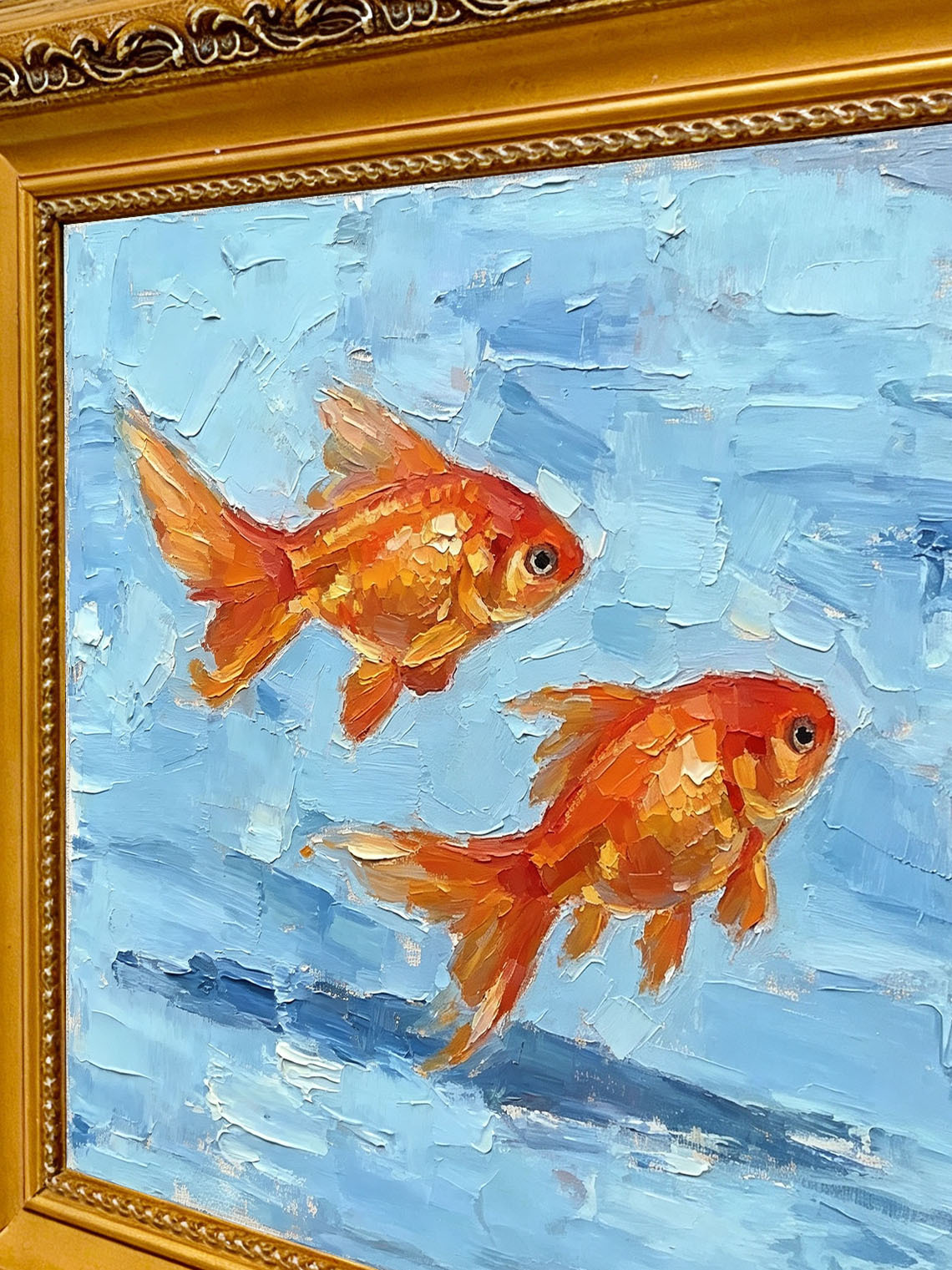 Goldfish Water Oil Painting， Dining Room Wall Art, Custom Oil Painting from photo，gift for friend