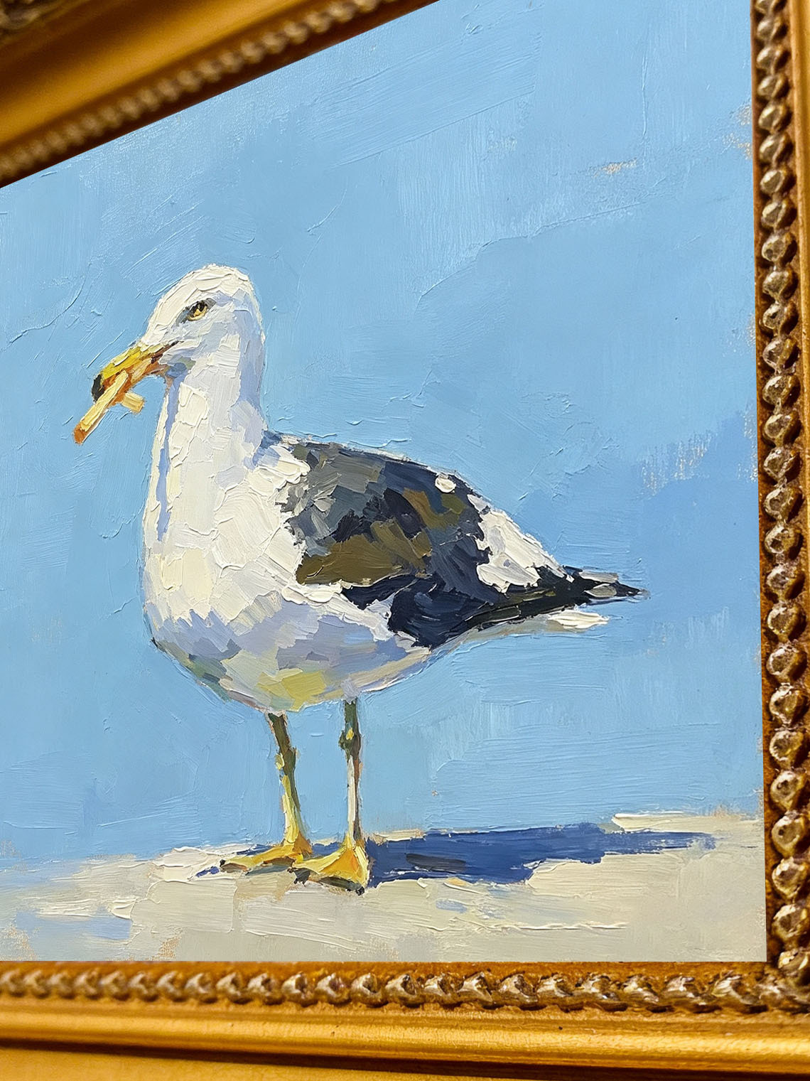 Seagull Beach Oil Painting Dining Room Wall Art Custom oil painting from photo Gift for Friend