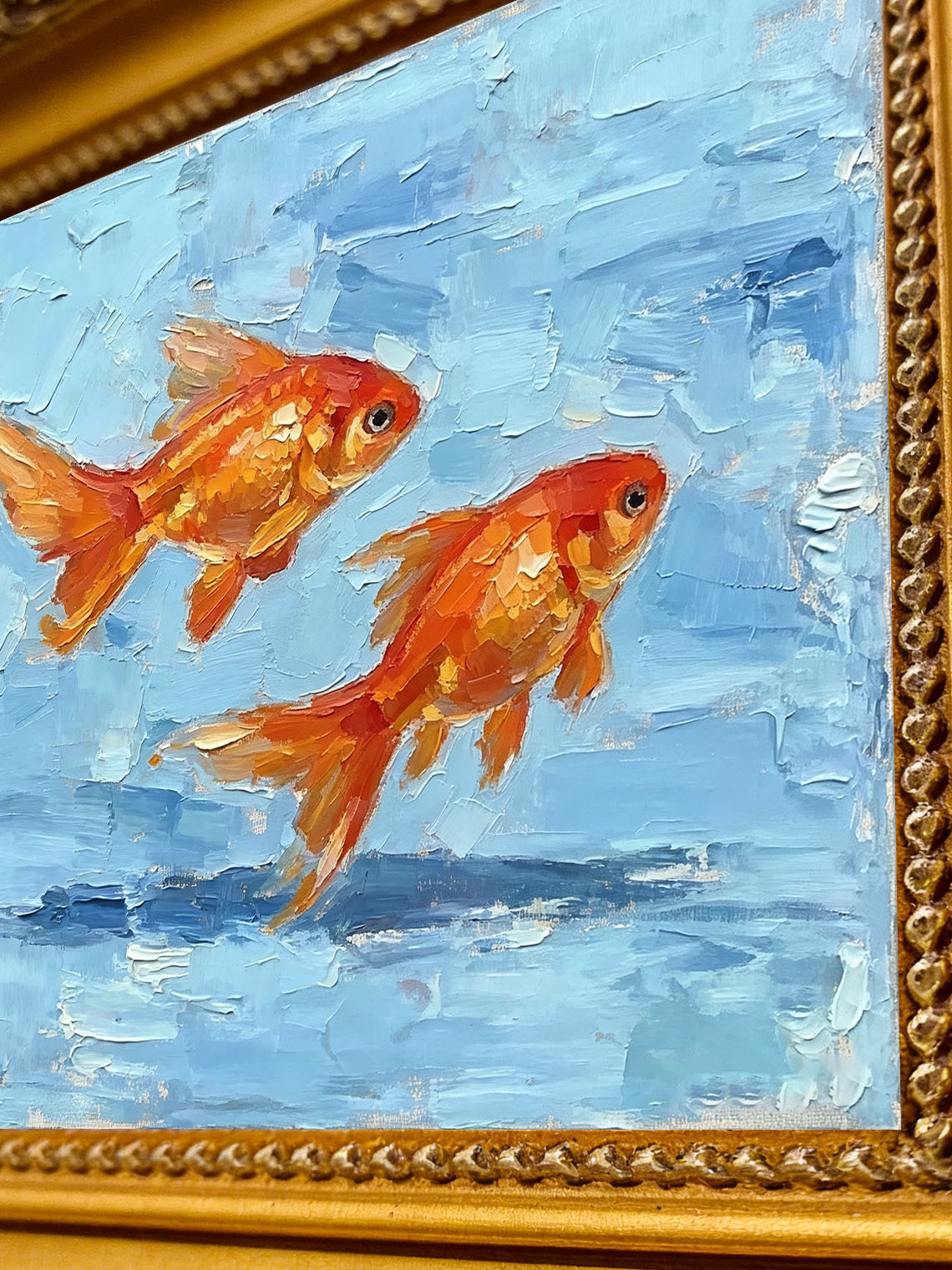 Goldfish Water Oil Painting， Dining Room Wall Art, Custom Oil Painting from photo，gift for friend