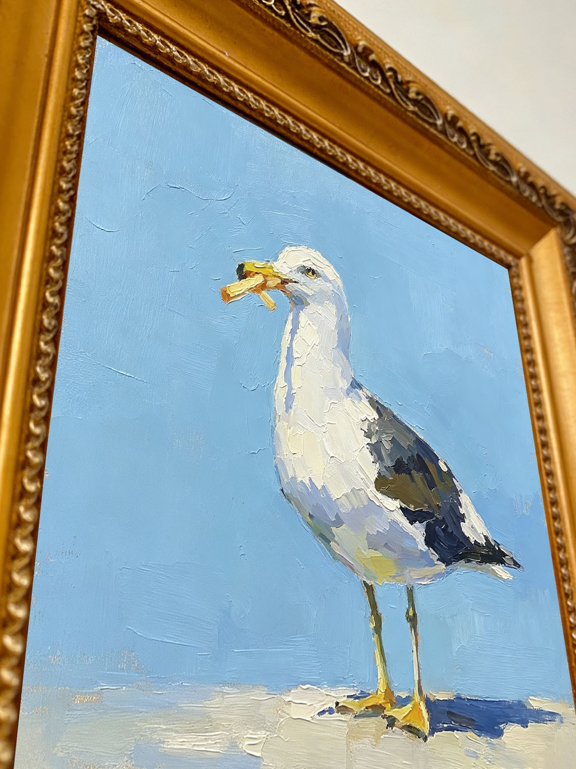 Seagull Beach Oil Painting Dining Room Wall Art Custom oil painting from photo Gift for Friend