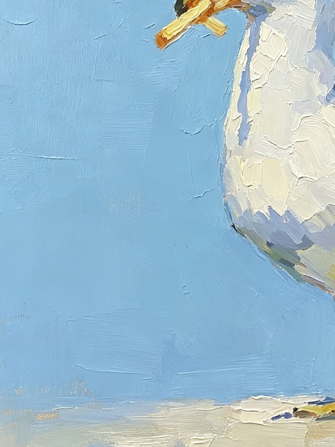Seagull Beach Oil Painting Dining Room Wall Art Custom oil painting from photo Gift for Friend