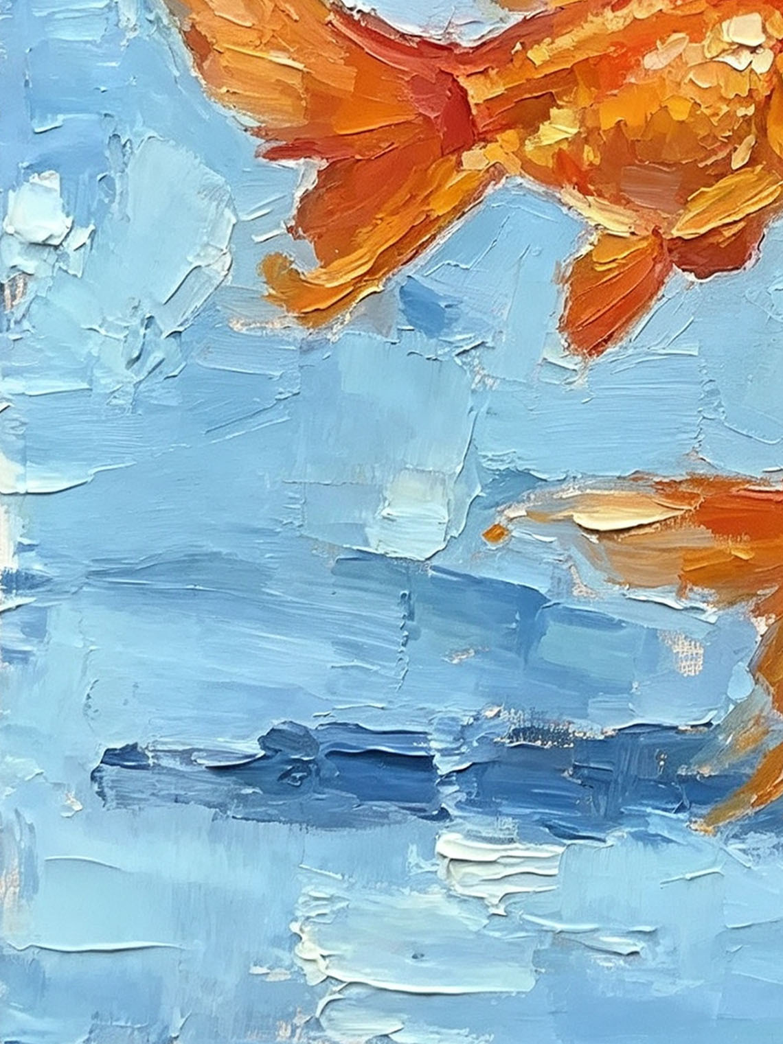 Goldfish Water Oil Painting， Dining Room Wall Art, Custom Oil Painting from photo，gift for friend