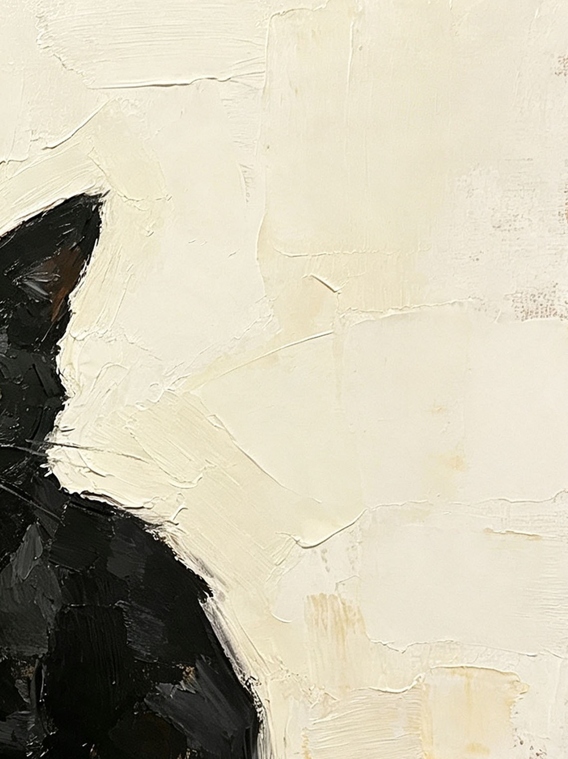 Black Cat Gold Frame Oil Painting Dining Room Wall Art Custom oil painting from photo Gift for Friend