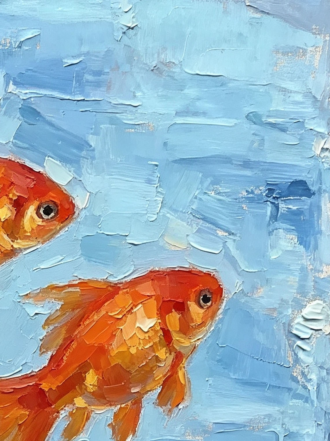 Goldfish Water Oil Painting， Dining Room Wall Art, Custom Oil Painting from photo，gift for friend