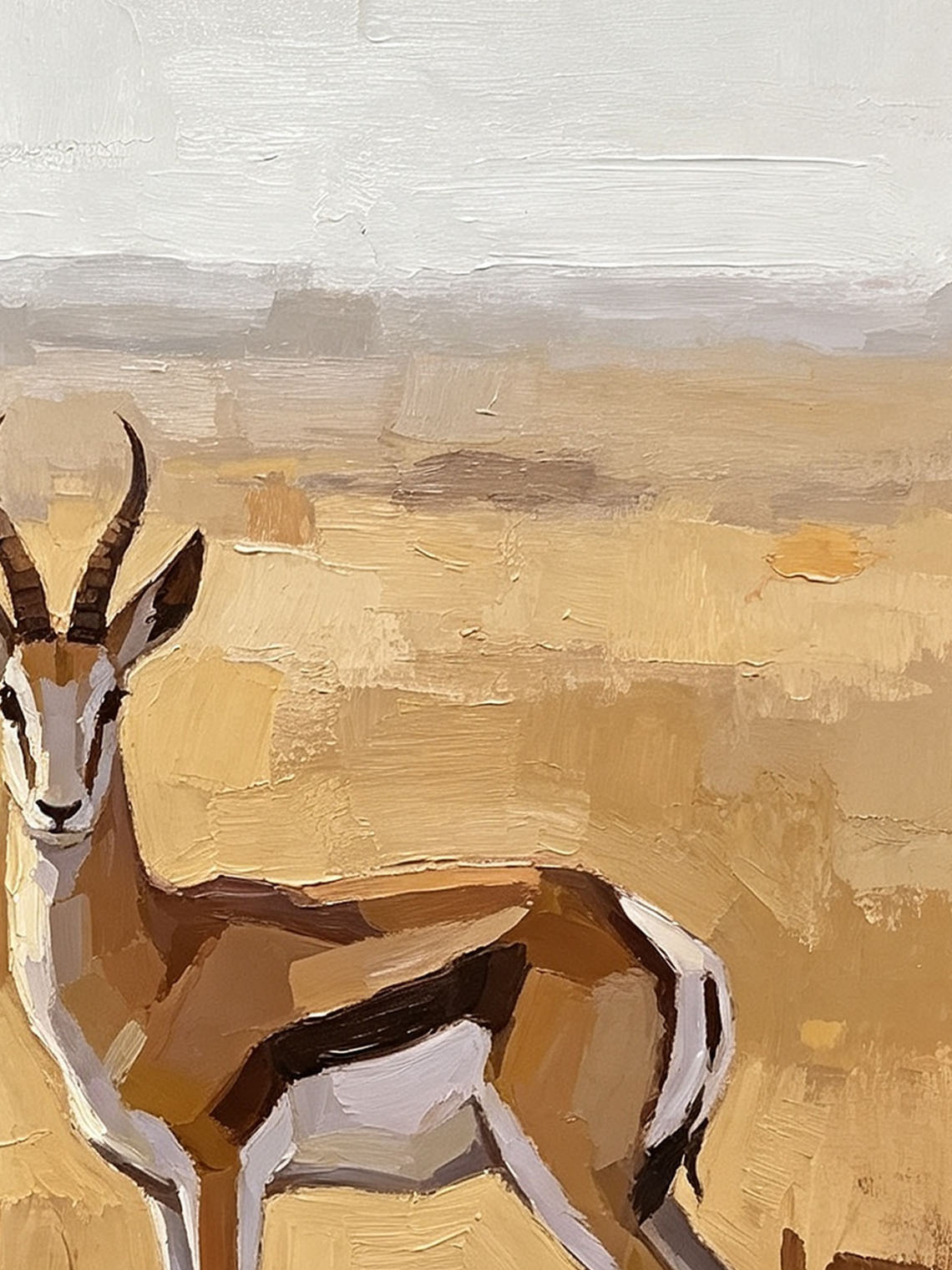 Antelope Grassland Oil Painting Dining Room Wall Art Custom oil painting from photo ，Gift for Friend