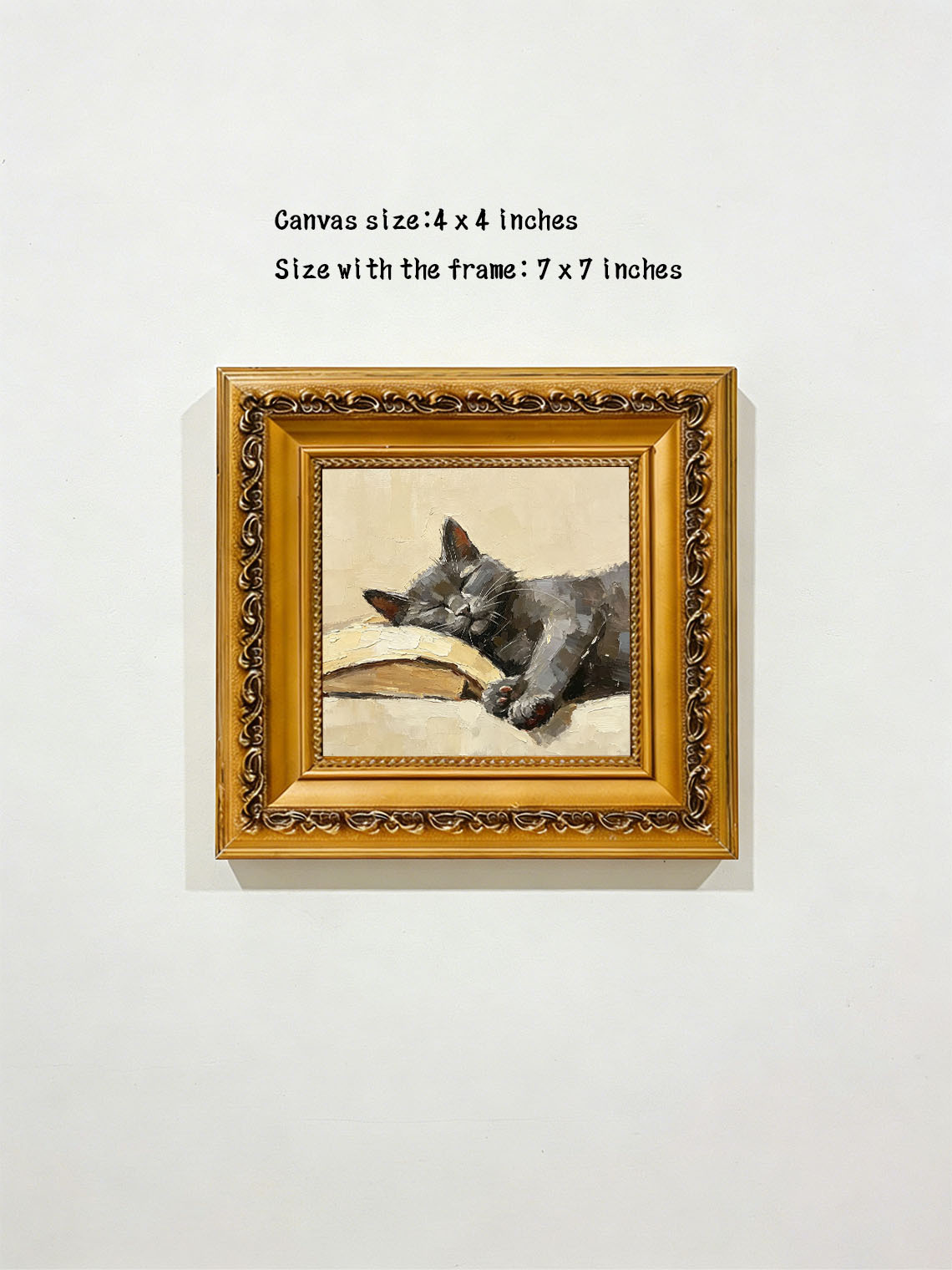 Sleeping Cat Book Dining Room Wall Art, Custom oil painting from photo ,Gift for Friend