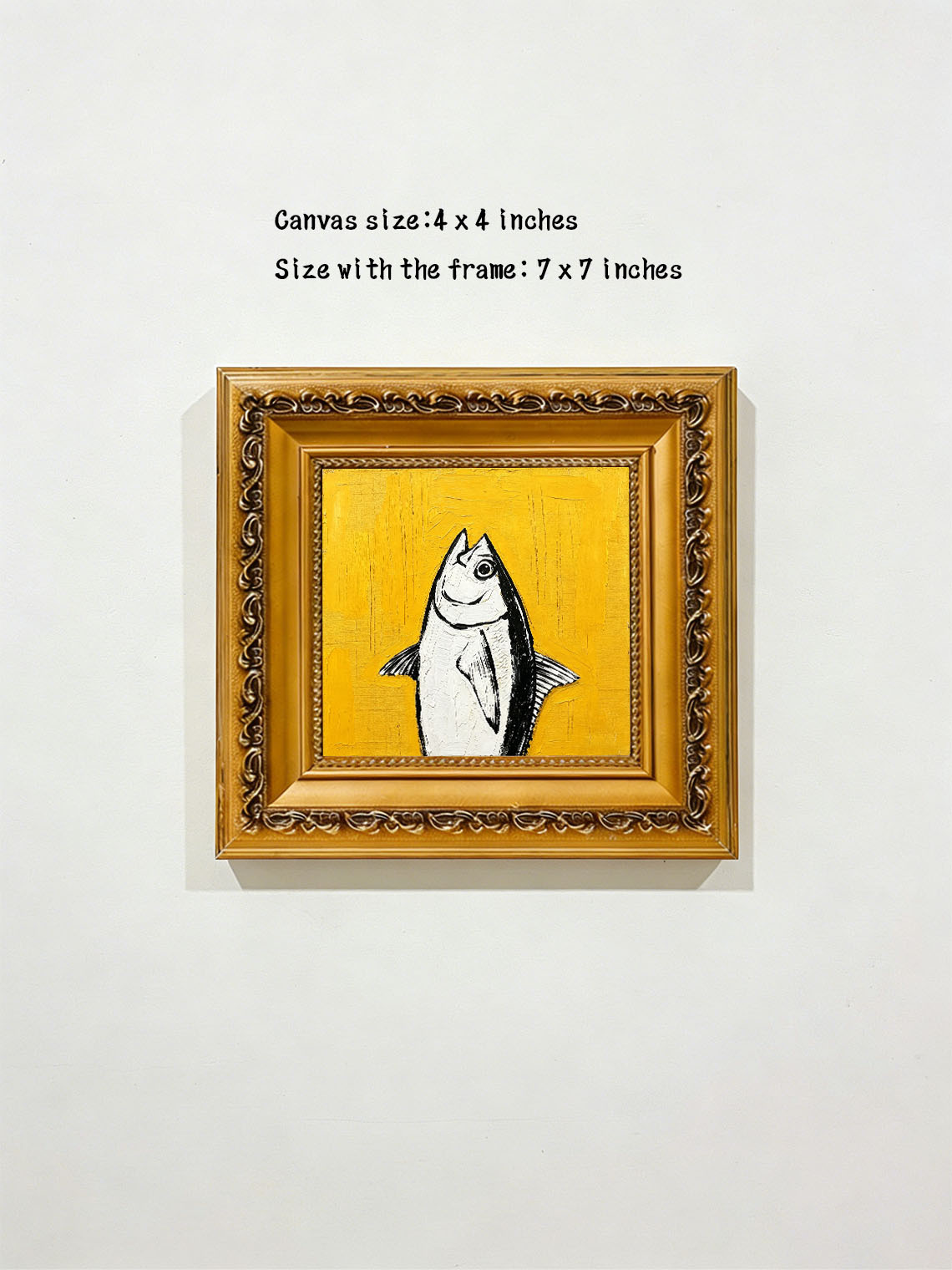 Fish Hands Yellow Oil Painting,Dining Room Wall Art ,Custom oil painting from photo, Gift for Friend