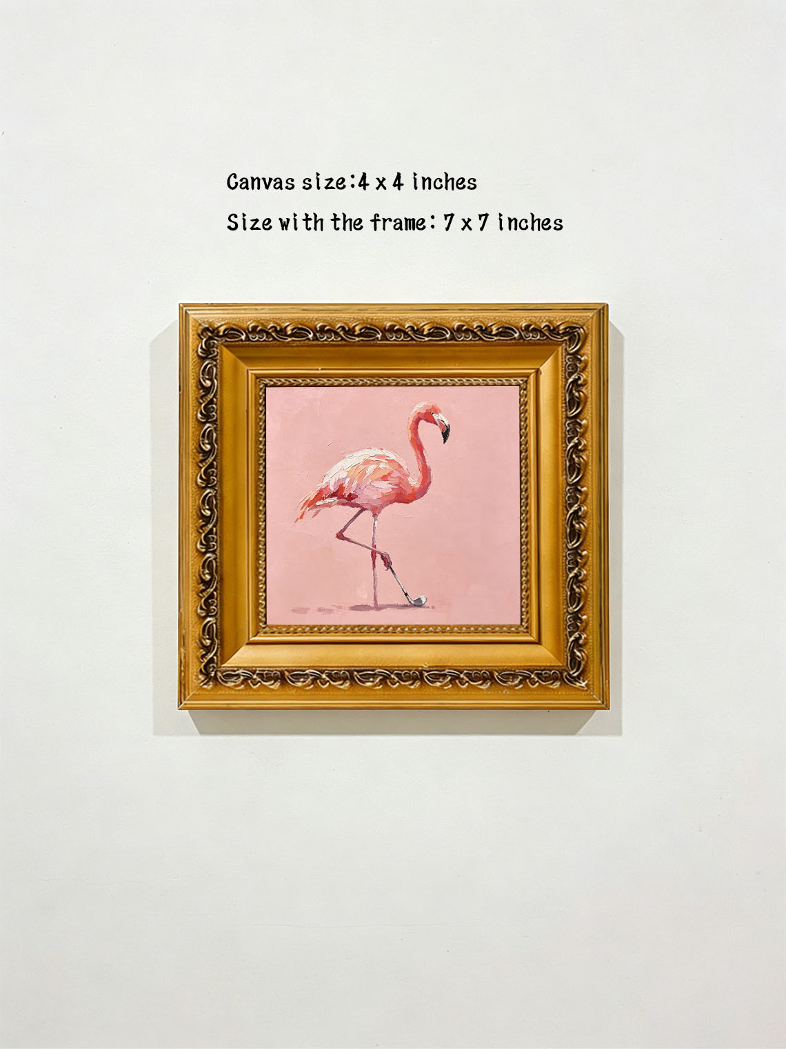 Pink Flamingo Bird Oil Painting, Dining Room Wall Art, Custom oil painting from photo, Gift for Friend