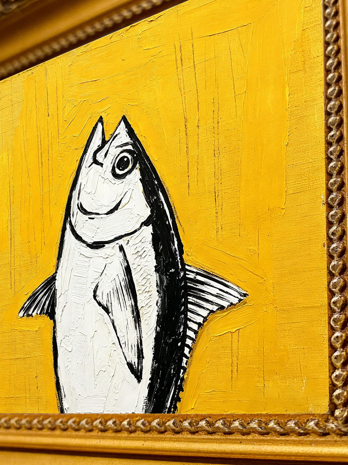 Fish Hands Yellow Oil Painting,Dining Room Wall Art ,Custom oil painting from photo, Gift for Friend